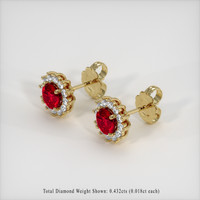 <span>0.62</span>&nbsp;<span class="tooltip-light">Ct.Tw.<span class="tooltiptext">Total Carat Weight</span></span> Ruby Earrings, 14K Yellow Gold 2