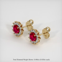 <span>0.74</span>&nbsp;<span class="tooltip-light">Ct.Tw.<span class="tooltiptext">Total Carat Weight</span></span> Ruby Earrings, 14K Yellow Gold 2