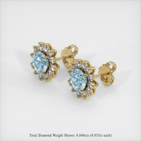 1.79 Ct.Tw. Gemstone Earrings, 14K Yellow Gold 2