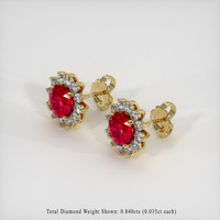 <span>1.39</span>&nbsp;<span class="tooltip-light">Ct.Tw.<span class="tooltiptext">Total Carat Weight</span></span> Ruby Earrings, 14K Yellow Gold 2