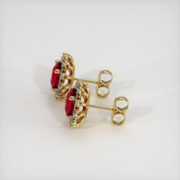 2.66 Ct.Tw. Ruby Earrings, 14K Yellow Gold 3
