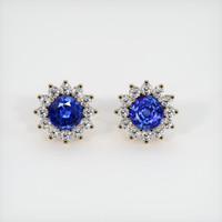 <span>2.14</span>&nbsp;<span class="tooltip-light">Ct.Tw.<span class="tooltiptext">Total Carat Weight</span></span> Sapphire Earrings, 18K Yellow Gold 1