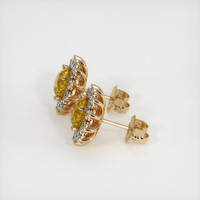 <span>1.24</span> <span class="tooltip-light">Ct.Tw.<span class="tooltiptext">Total Carat Weight</span></span> Orangish Yellow Sapphire Earrings, 18K Yellow Gold 3