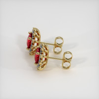 2.16 Ct.Tw. Ruby Earrings, 18K Yellow Gold 3