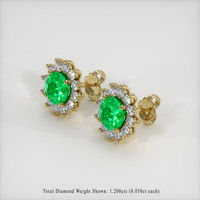 2.91 Ct.Tw. Emerald Earrings, 18K Yellow Gold 2