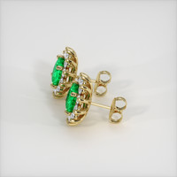 2.91 Ct.Tw. Emerald Earrings, 18K Yellow Gold 3