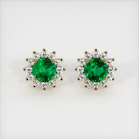 3.23 Ct.Tw. Emerald Earrings, 18K Yellow Gold 1
