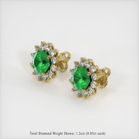 <span>3.23</span>&nbsp;<span class="tooltip-light">Ct.Tw.<span class="tooltiptext">Total Carat Weight</span></span> Emerald Earrings, 18K Yellow Gold 2