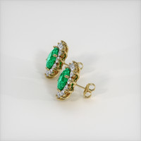 7.25 Ct.Tw. Emerald Earrings, 18K Yellow Gold 3