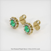 0.61 Ct.Tw. Emerald Earrings, 18K Yellow Gold 2