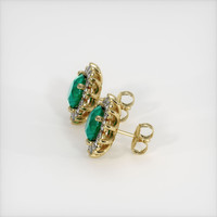 <span>1.07</span>&nbsp;<span class="tooltip-light">Ct.Tw.<span class="tooltiptext">Total Carat Weight</span></span> Emerald Earrings, 18K Yellow Gold 3