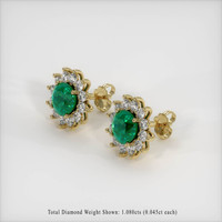 2.80 Ct.Tw. Emerald Earrings, 18K Yellow Gold 2