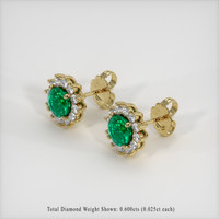 1.56 Ct.Tw. Emerald Earrings, 18K Yellow Gold 2