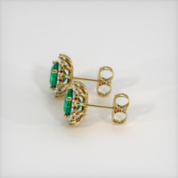 1.56 Ct.Tw. Emerald Earrings, 18K Yellow Gold 3