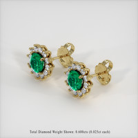 <span>0.62</span>&nbsp;<span class="tooltip-light">Ct.Tw.<span class="tooltiptext">Total Carat Weight</span></span> Emerald Earrings, 18K Yellow Gold 2