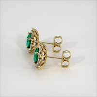 <span>0.62</span>&nbsp;<span class="tooltip-light">Ct.Tw.<span class="tooltiptext">Total Carat Weight</span></span> Emerald Earrings, 18K Yellow Gold 3