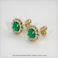 <span>1.11</span>&nbsp;<span class="tooltip-light">Ct.Tw.<span class="tooltiptext">Total Carat Weight</span></span> Emerald Earrings, 18K Yellow Gold 2