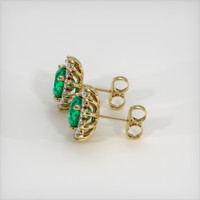 2.19 Ct.Tw. Emerald Earrings, 18K Yellow Gold 3