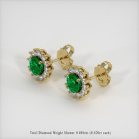 <span>0.60</span>&nbsp;<span class="tooltip-light">Ct.Tw.<span class="tooltiptext">Total Carat Weight</span></span> Emerald Earrings, 18K Yellow Gold 2