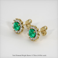 <span>0.94</span>&nbsp;<span class="tooltip-light">Ct.Tw.<span class="tooltiptext">Total Carat Weight</span></span> Emerald Earrings, 18K Yellow Gold 2