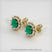 <span>1.43</span>&nbsp;<span class="tooltip-light">Ct.Tw.<span class="tooltiptext">Total Carat Weight</span></span> Emerald Earrings, 18K Yellow Gold 2