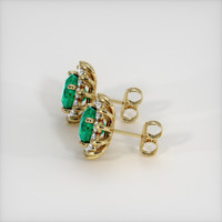 <span>1.43</span>&nbsp;<span class="tooltip-light">Ct.Tw.<span class="tooltiptext">Total Carat Weight</span></span> Emerald Earrings, 18K Yellow Gold 3