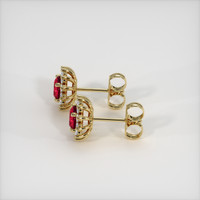 0.82 Ct.Tw. Ruby Earrings, 18K Yellow Gold 3