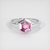 1.64 Ct. Pink Sapphire Ring, Platinum 950 1