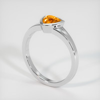 0.79 Ct. Yellowish Orange Sapphire Ring, Platinum 950 2