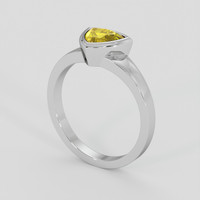 1.53 Ct. Orangish Yellow Sapphire Ring, Silver 2