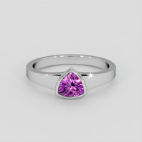 0.64 Ct. Pinkish Purple Sapphire Ring, Silver 1