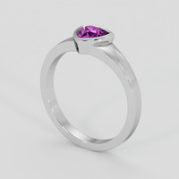 0.64 Ct. Pinkish Purple Sapphire Ring, Silver 2