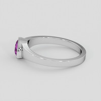 0.64 Ct. Pinkish Purple Sapphire Ring, Silver 4