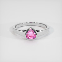 1.02 Ct. Pink Sapphire Ring, 14K White Gold 1