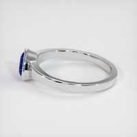 0.70 Ct. Blue Sapphire Ring, 18K White Gold 4