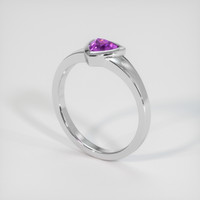 0.88 Ct. Pink Sapphire Ring, 18K White Gold 2