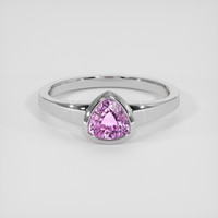 1.24 Ct. Purplish Pink Sapphire Ring, 18K White Gold 1