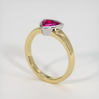 1.16 Ct. Ruby Ring, 14K White & Yellow 2