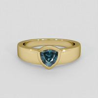 1.07 Ct. Greenish Blue Sapphire Ring, 10K Yellow Gold 1