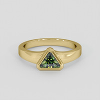 0.69 Ct. Yellowish Green Sapphire Ring, 10K Yellow Gold 1