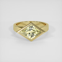 3.20 Ct. Yellowish Green Sapphire Ring, 10K Yellow Gold 1