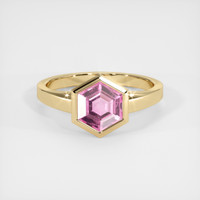 1.64 Ct. Pink Sapphire Ring, 14K Yellow Gold 1