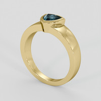 1.07 Ct. Greenish Blue Sapphire Ring, 14K Yellow Gold 2