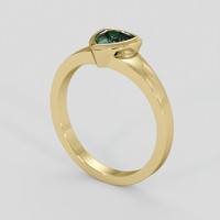 0.70 Ct. Green Sapphire Ring, 14K Yellow Gold 2