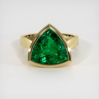 4.29 Ct. Emerald Ring, 18K Yellow Gold 1