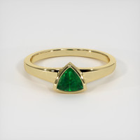 0.93 Ct. Emerald Ring, 18K Yellow Gold 1