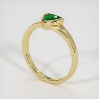 0.93 Ct. Emerald Ring, 18K Yellow Gold 2
