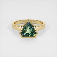 2.52 Ct. Green Sapphire Ring, 18K Yellow Gold 1