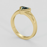 0.69 Ct. Yellowish Green Sapphire Ring, 18K Yellow Gold 2