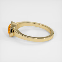0.79 Ct. Yellowish Orange Sapphire Ring, 18K Yellow Gold 4